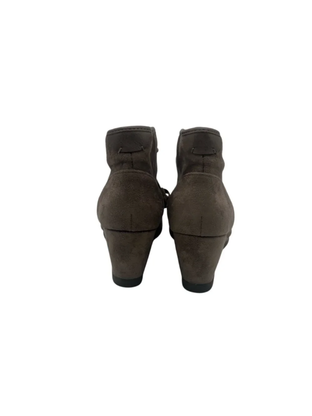 Wedge Ankle Boots Brown Womens 8 M Faux Suede Lace Up Madden Girl 3